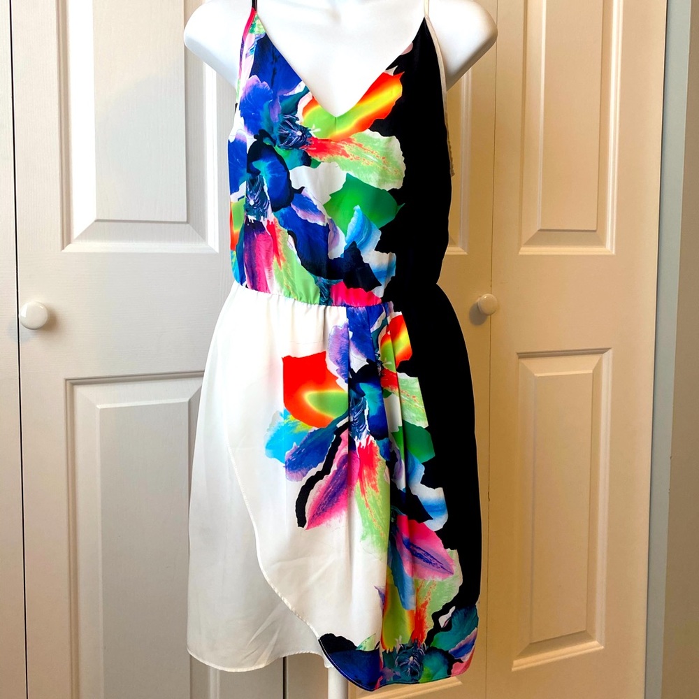 Floral Faux Wrap Dress